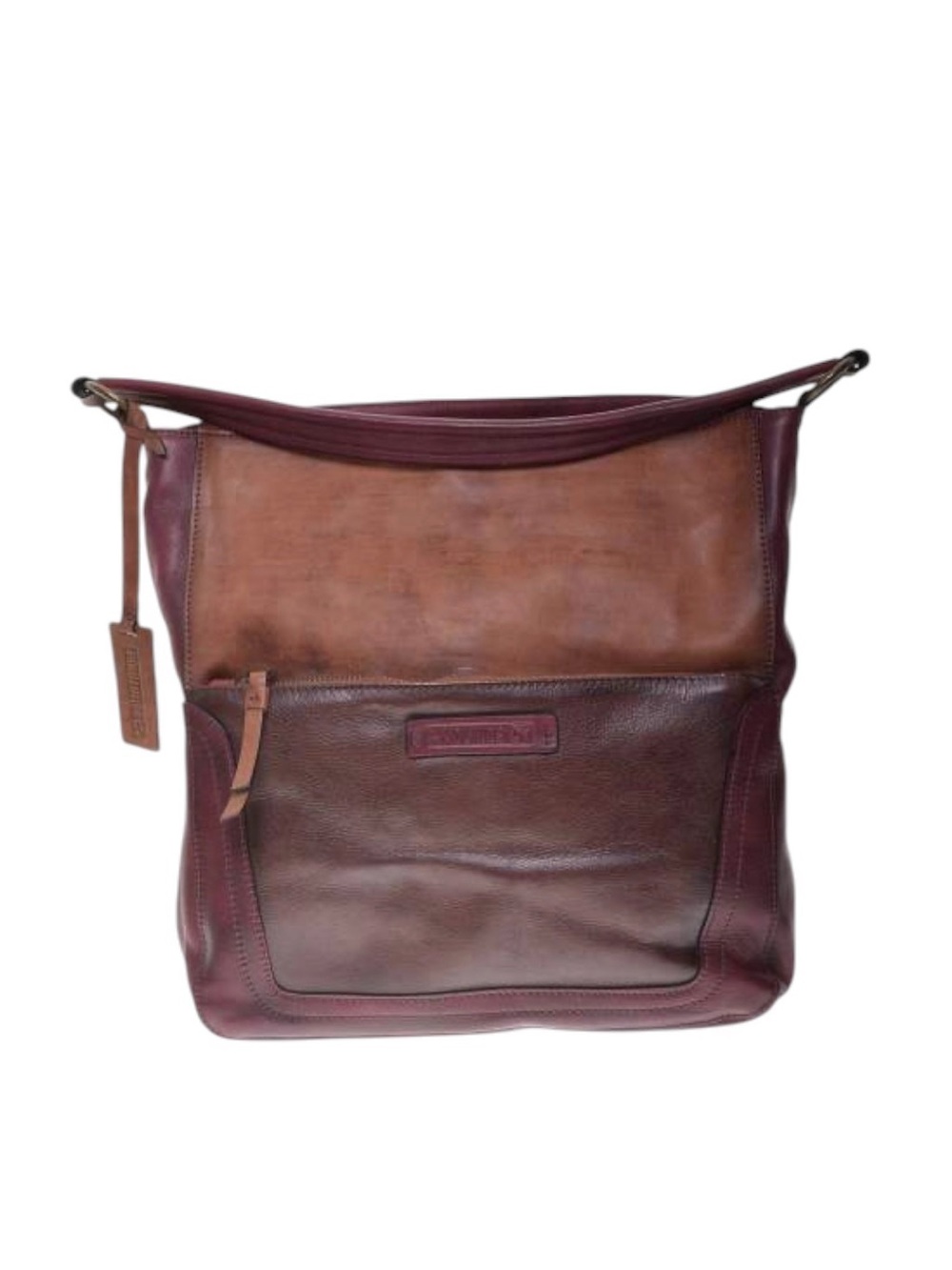Pikolinos leather hobo handbag in a multi-tonal garnet and cuero brown color Bag